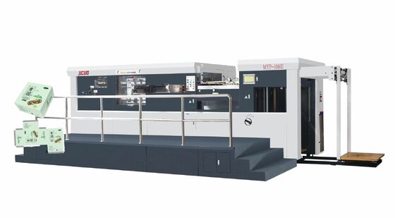 JIGUO MYP-1080E Automatische Stanz- und Abstreifmaschine. Max. Abstreifgeschwindigkeit: 6500s/h, Bogendicke: Wellpappe: ≤4mm Karton: 0,1-3mm