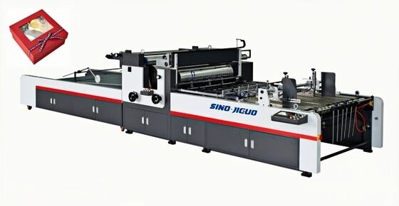 Automatische Fensterpflastmaschine SINO JIGUO TC-1500A für Wellpappe und Karton. Größe: 6200×2300×1700mm